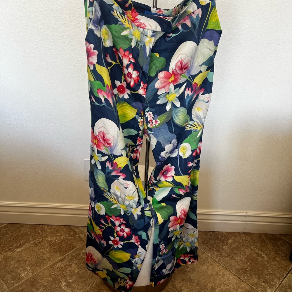 J. McLaughlin Navy Floral Wide Leg Pants